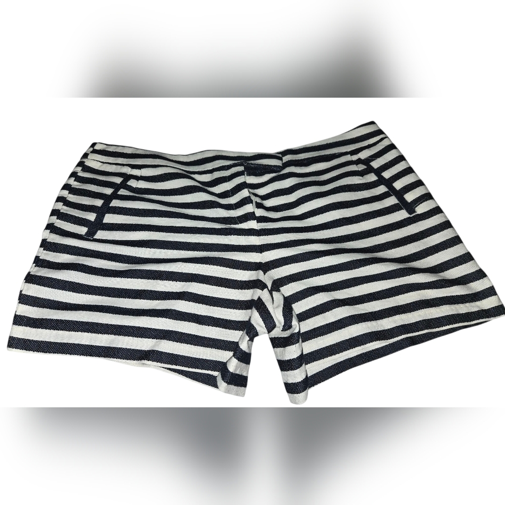 Striped Navy and White Women Shorts